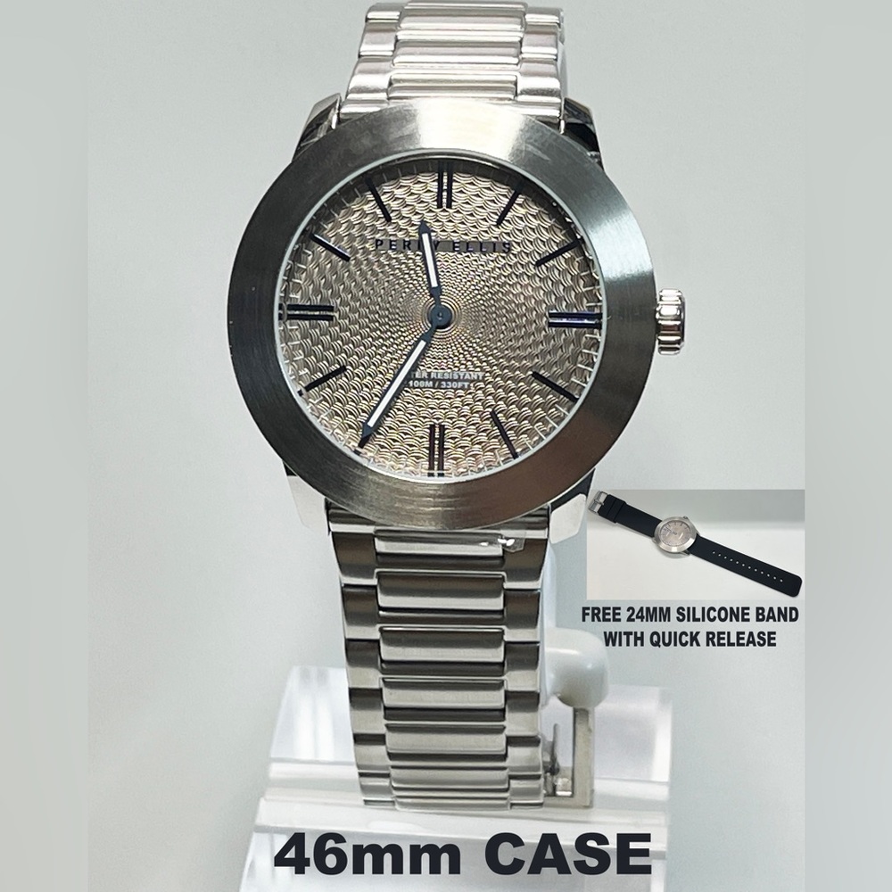Perry Ellis watch 46mm slim case 10atm WR